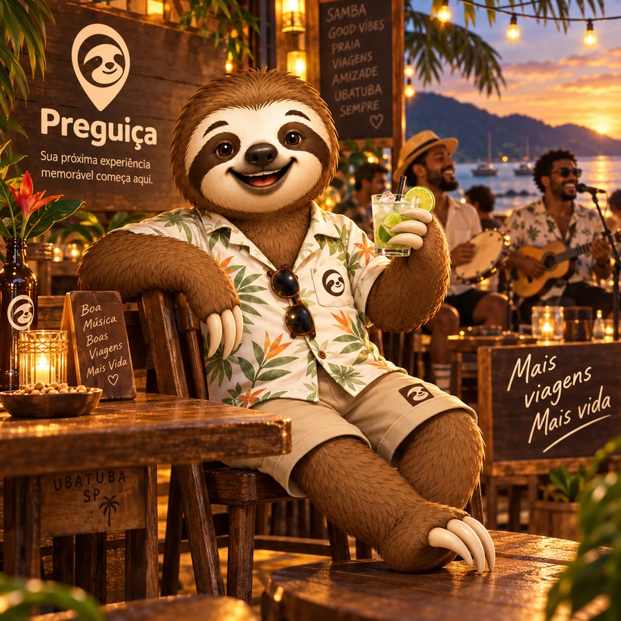 Preguiça em um bar com música ao vivo